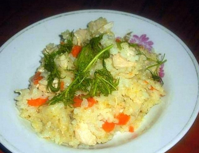 Pilaf with chicken or turkey