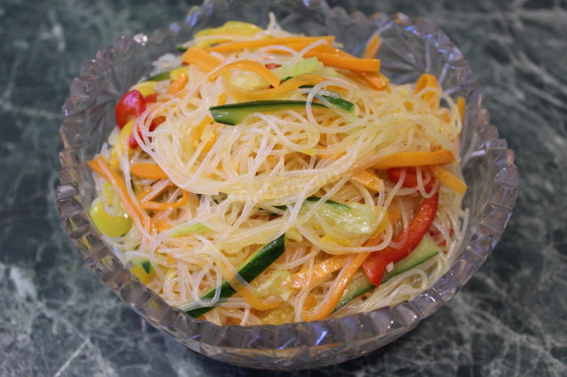 Funchosa salad with vegetables