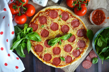 Pepperoni pizza at home is classic