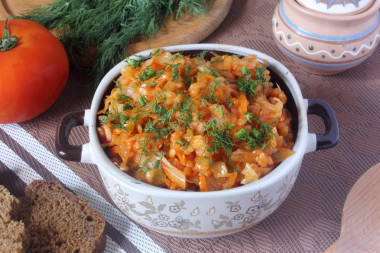 Rice with cabbage in the oven