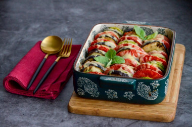 Ratatouille in the oven with cheese