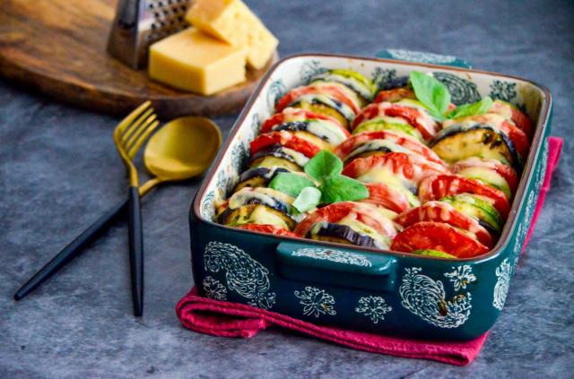 Ratatouille in the oven with cheese