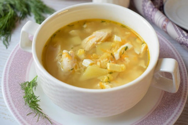 Soup with egg and chicken