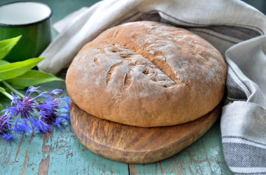 Grey bread in the oven