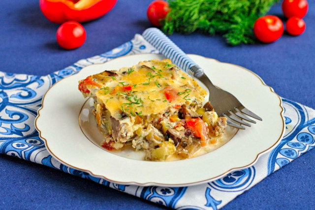 Vegetable casserole in the oven