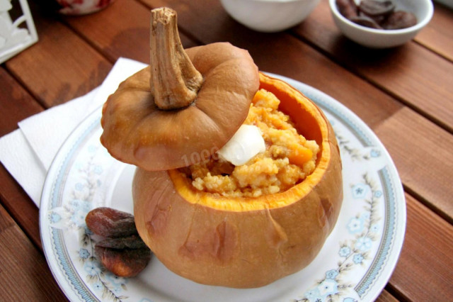 Millet porridge in pumpkin