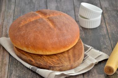 Hearth bread in the oven