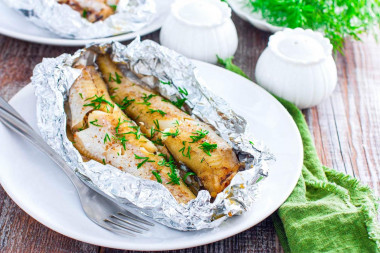 Pollock in foil baked in the oven