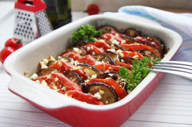 Eggplant casserole in the oven