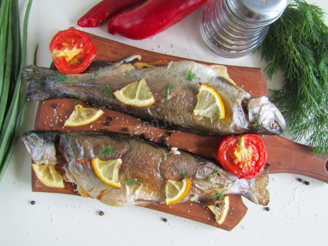 Trout in the oven, fully baked