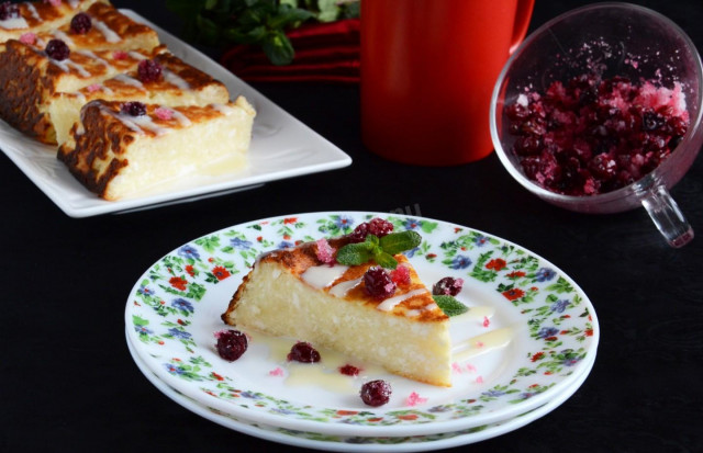 Cottage cheese casserole without eggs in the oven