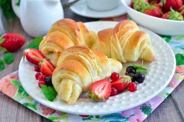 Croissants made from homemade puff pastry