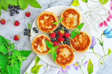 Diet cheese cakes made of cottage cheese in the oven