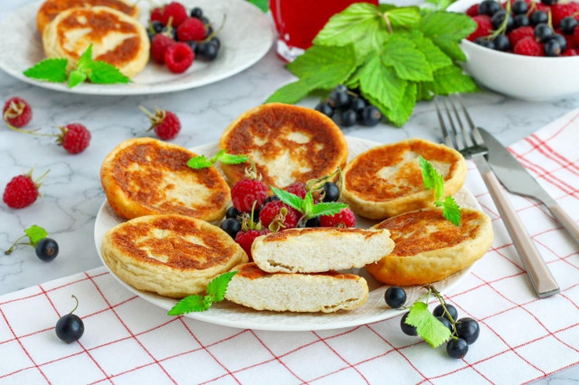 Diet cheese cakes made of cottage cheese in the oven