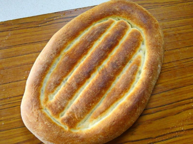 Armenian bread matnakash in the oven