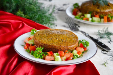 Beef liver casserole in the oven