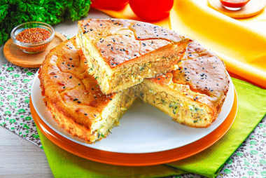 Quick aspic pie in the oven with cabbage