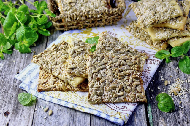 Biscuits with sunflower seeds and sesame biscuits