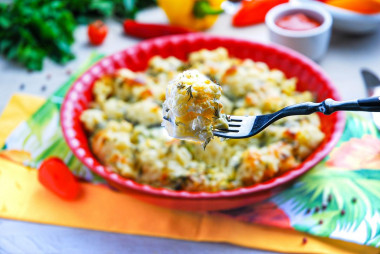 Cauliflower in sour cream in the oven