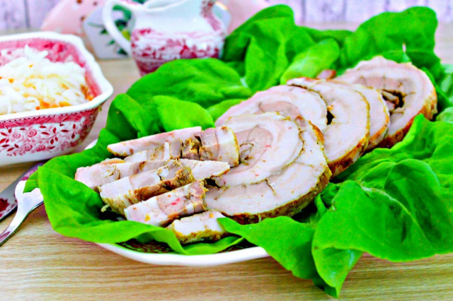 Pork belly roll in the oven