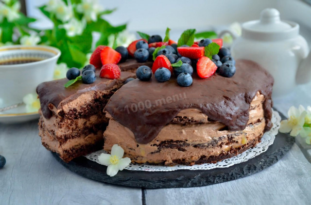 Brownie chocolate cake at home