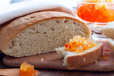 Rice flour bread in the oven