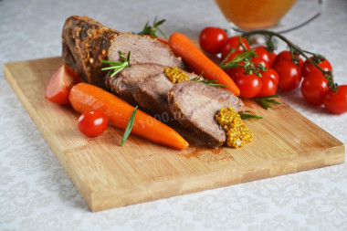 Homemade beef pork in the oven in foil