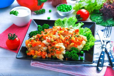 Fish baked in a sleeve in the oven