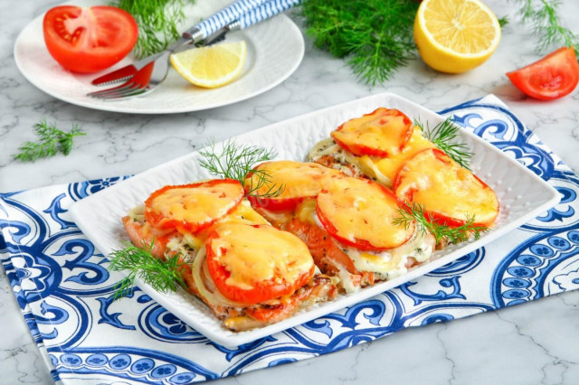 Fillet of fish baked in the oven