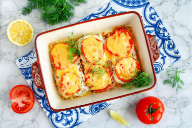 Fillet of fish baked in the oven