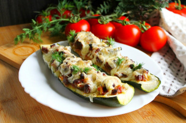 Beef with zucchini in the oven