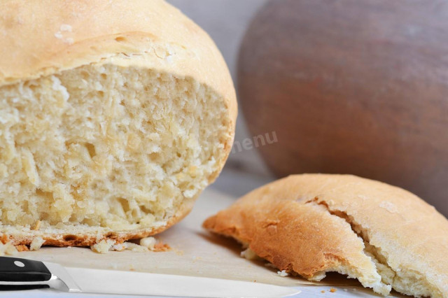 White sourdough bread in the oven