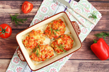 Chicken fillet with vegetables baked in the oven