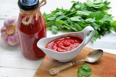Homemade tomato paste ketchup