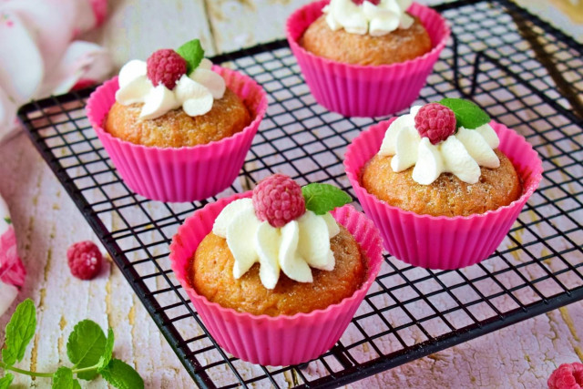 Simple carrot cupcakes in silicone molds