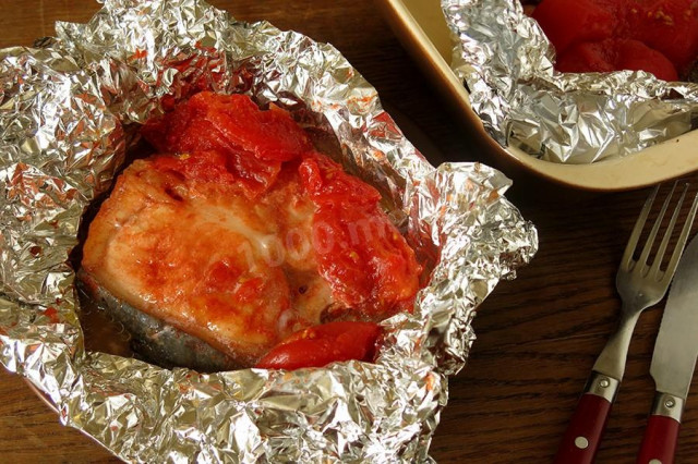 Catfish baked in foil in the oven