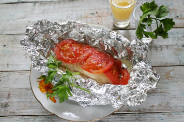 Halibut in the oven in foil