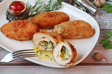 Kiev cutlets with cheese in the oven