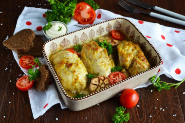 Chicken breasts in the oven with mayonnaise