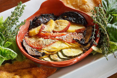 Casserole of zucchini and eggplant in the oven