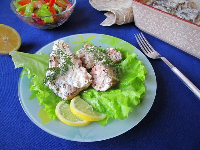 Creamed salmon in the oven