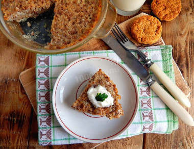 Buckwheat with cottage cheese in the oven