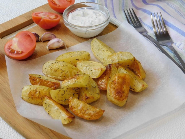 Potatoes in soy sauce baked in the oven