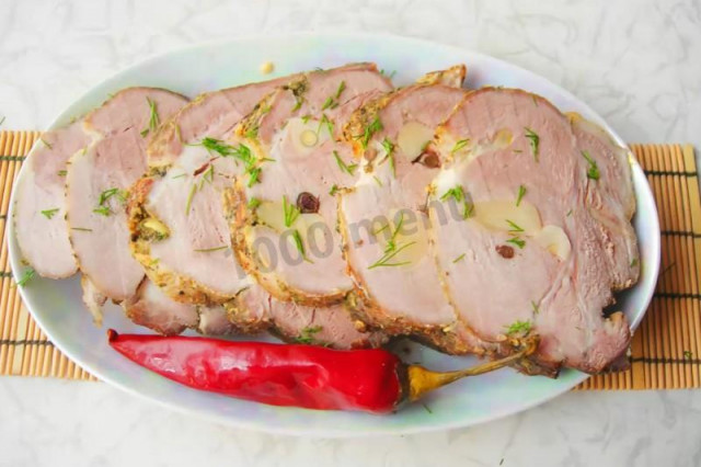 Pork neck baked in the oven