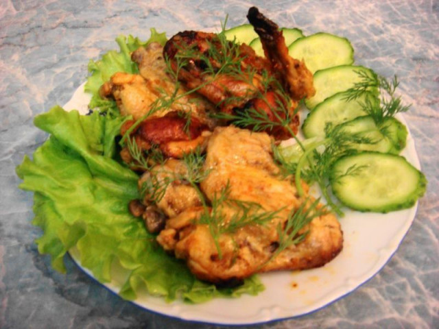 Chicken wings with kiwi