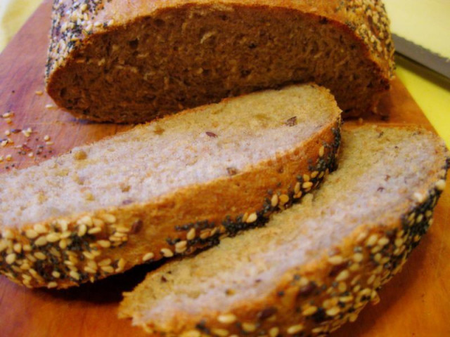 Healthy bread made from coarse flour in the oven