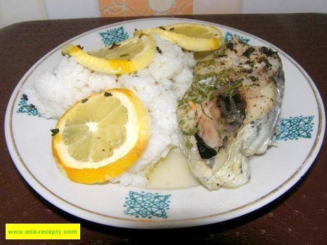 Baked hake with herbs in the oven