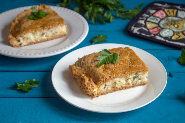 Canned fish and rice pie