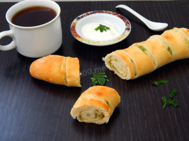 Baguette with garlic and herbs