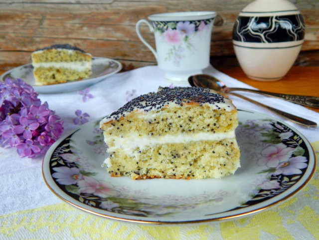 Poppy seed cake with sour cream